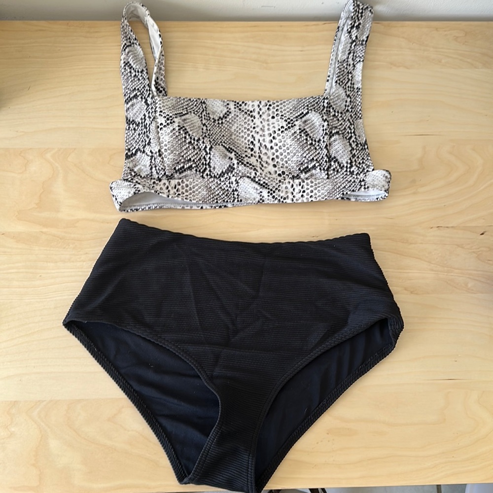 White and black bikini